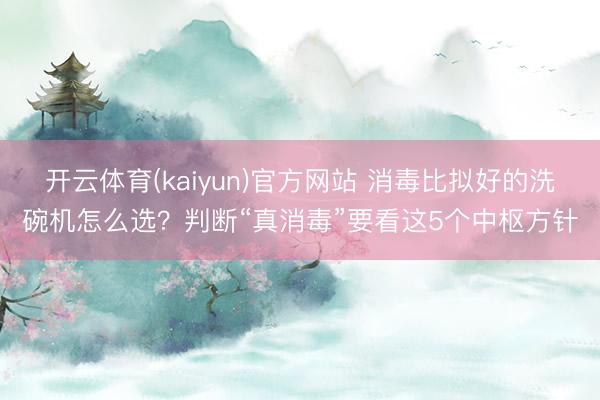 开云体育(kaiyun)官方网站 消毒比拟好的洗碗机怎么选？判断“真消毒”要看这5个中枢方针