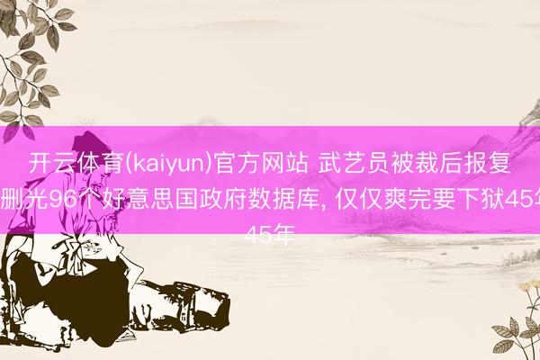 开云体育(kaiyun)官方网站 武艺员被裁后报复! 删光96个好意思国政府数据库， 仅仅爽完要下狱45年