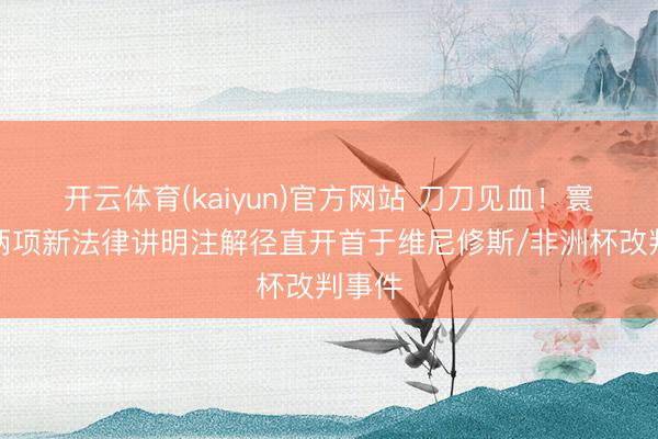 开云体育(kaiyun)官方网站 刀刀见血！寰宇杯两项新法律讲明注解径直开首于维尼修斯/非洲杯改判事件