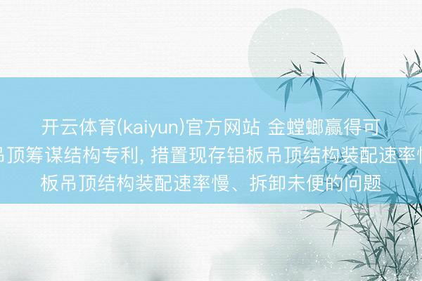 开云体育(kaiyun)官方网站 金螳螂赢得可拆卸式多棱形铝板吊顶筹谋结构专利， 措置现存铝板吊顶结构装配速率慢、拆卸未便的问题