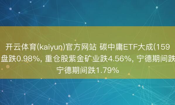 开云体育(kaiyun)官方网站 碳中庸ETF大成(159642)开盘跌0.98%, 重仓股紫金矿业跌4.56%, 宁德期间跌1.79%