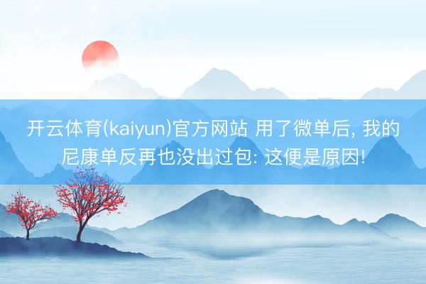 开云体育(kaiyun)官方网站 用了微单后， 我的尼康单反再也没出过包: 这便是原因!