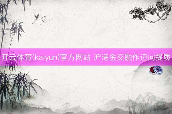开云体育(kaiyun)官方网站 沪港金交融作迈向提质