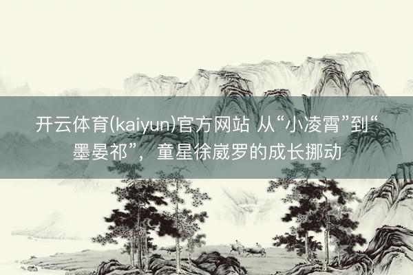 开云体育(kaiyun)官方网站 从“小凌霄”到“墨晏祁”,童星徐崴罗的成长挪动